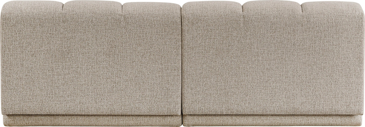Modari Beige Fabric Upholstered 2 Piece Modular Sofa