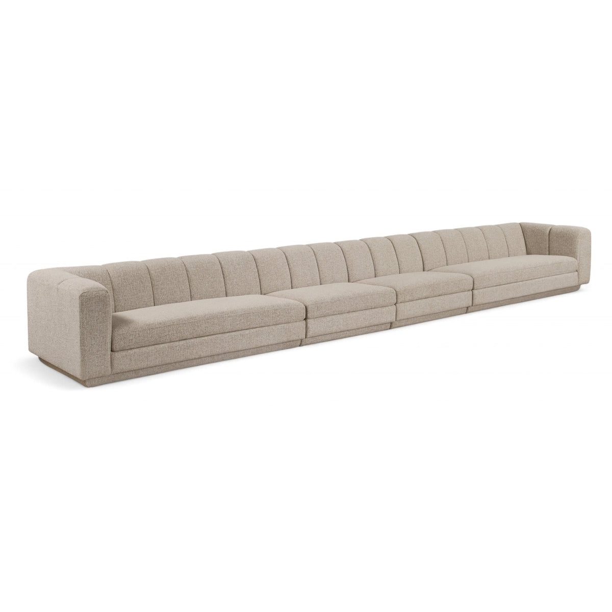 Modari Beige Fabric Upholstered 4pc. Modular Sofa in beige polyester fabric, primary product view