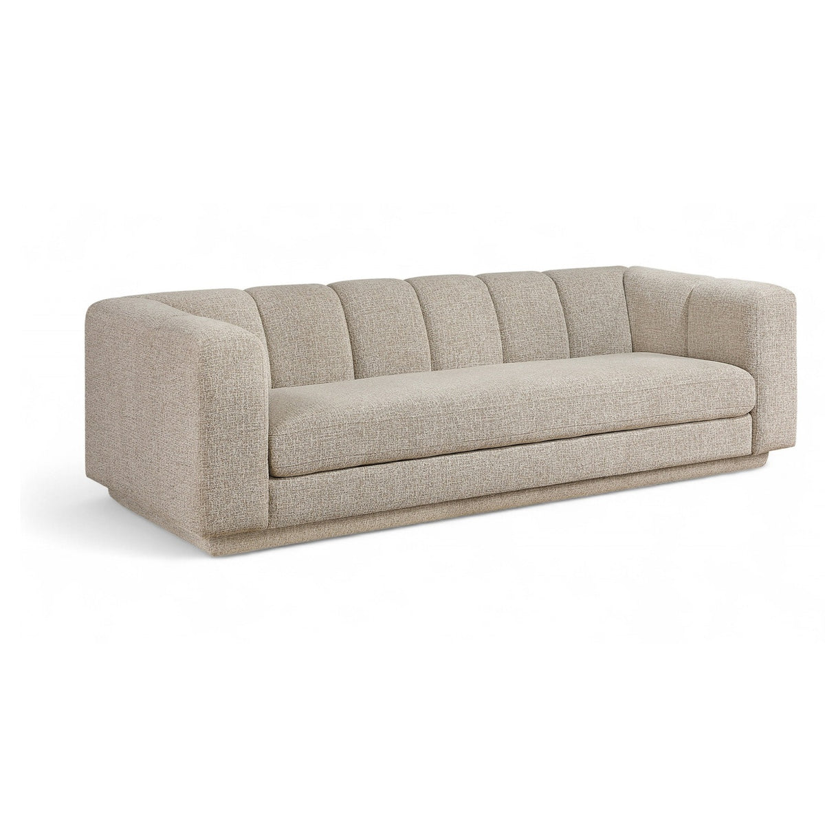 Modari 95" Beige Fabric Upholstered Sofa in beige, primary product view