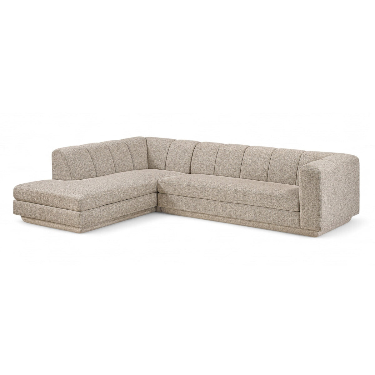 Modari Beige Fabric Upholstered 2pc. Modular Sectional in beige textured fabric, primary product view