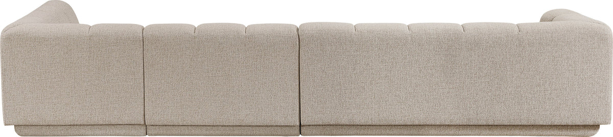 Modari Beige Fabric Upholstered 3 Piece Modular Sectional Sofa