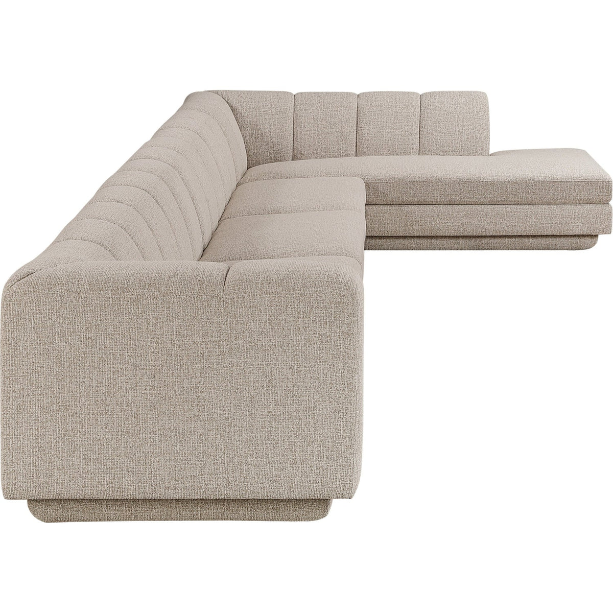 Modari Beige Fabric Upholstered 4 Piece Modular Sectional Sofa