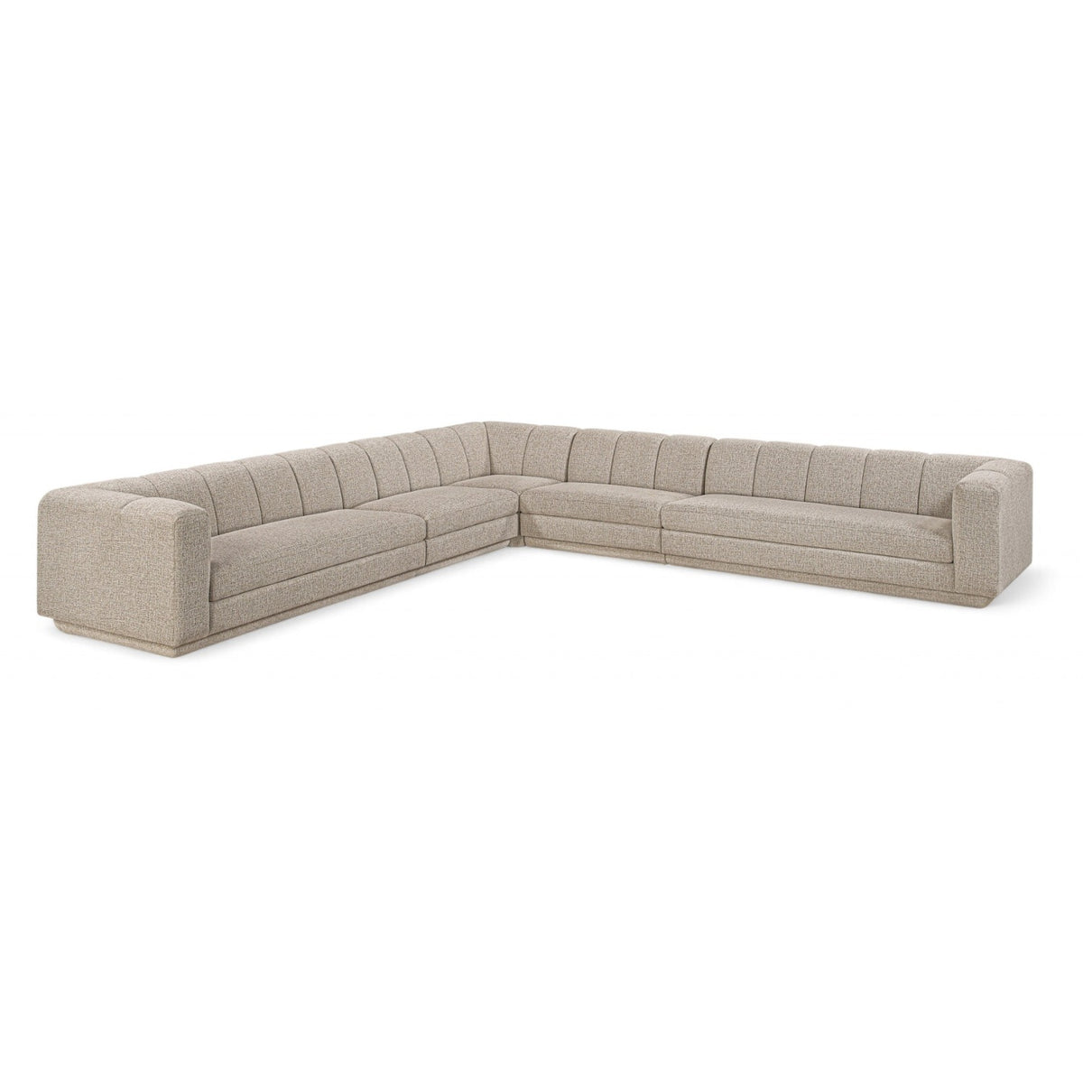 Modari Beige Fabric Upholstered 5pc. Modular Sectional in beige polyester fabric, primary product view