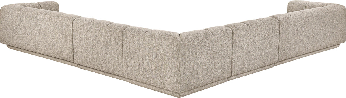 Modari Beige Fabric Upholstered 5 Piece Modular Sectional Sofa