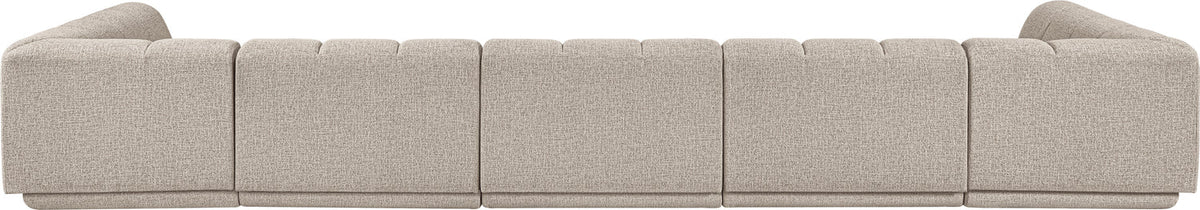 Modari Beige Fabric Upholstered 5 Piece Modular Sectional Sofa