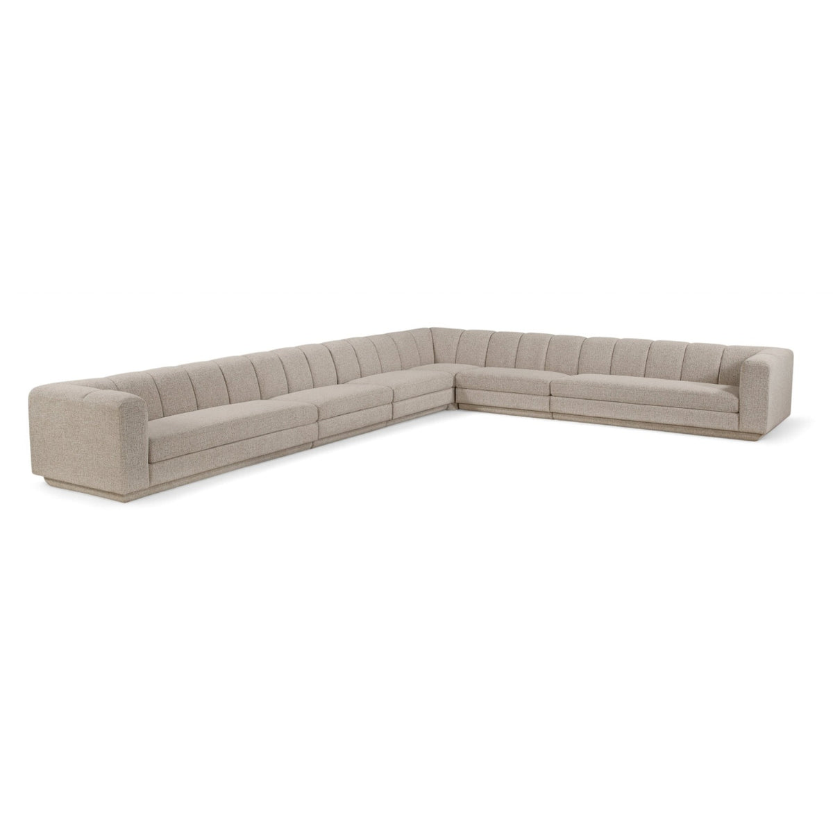 Modari Beige Fabric Upholstered 6pc. Modular Sectional in beige polyester fabric, primary product view