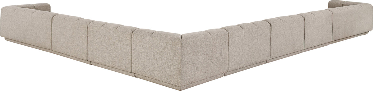 Modari Beige Fabric Upholstered 8 Piece Modular Sectional Sofa