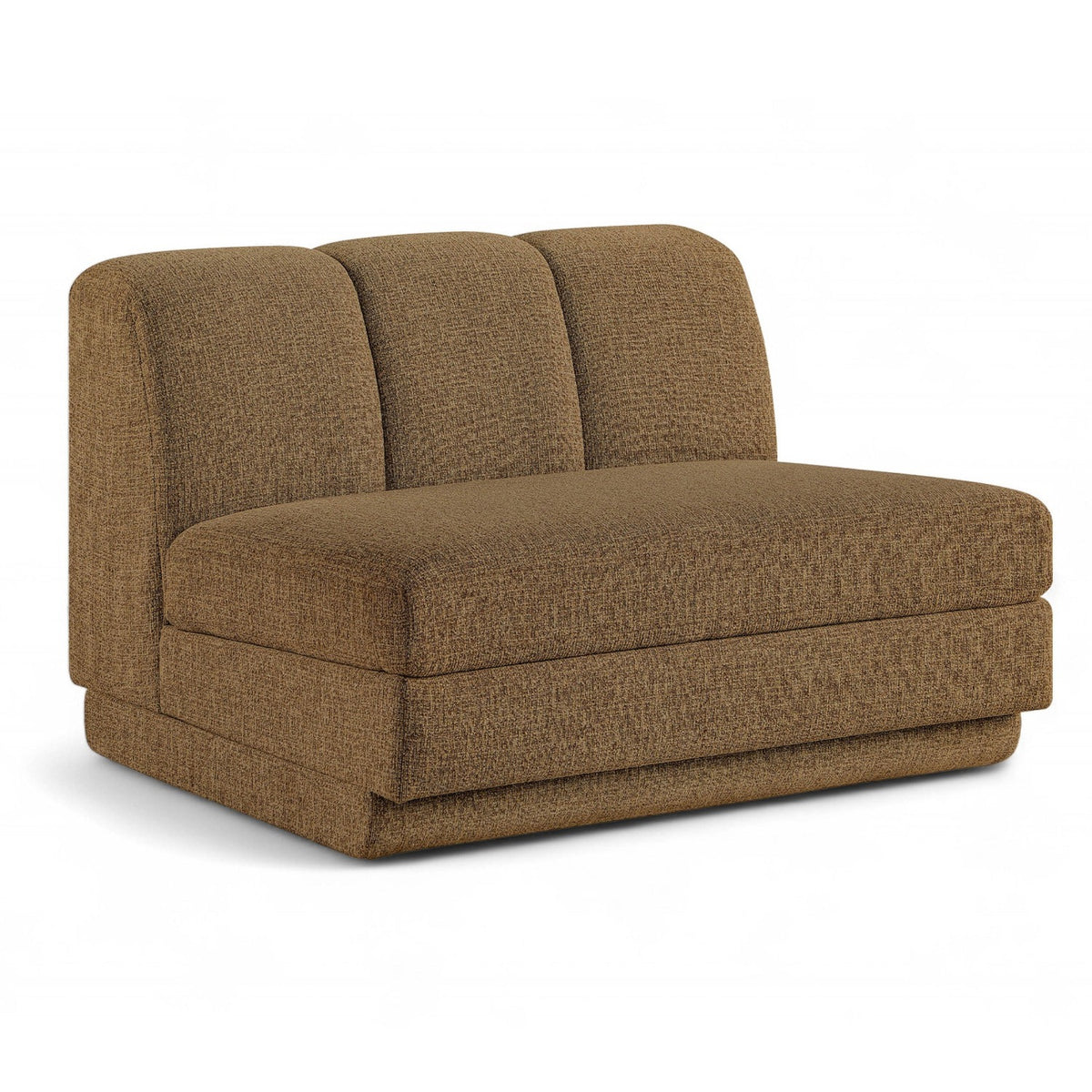 Modari Brown Fabric Upholstered Armless Chair in brown interwoven polyester, 40"W, primary product view