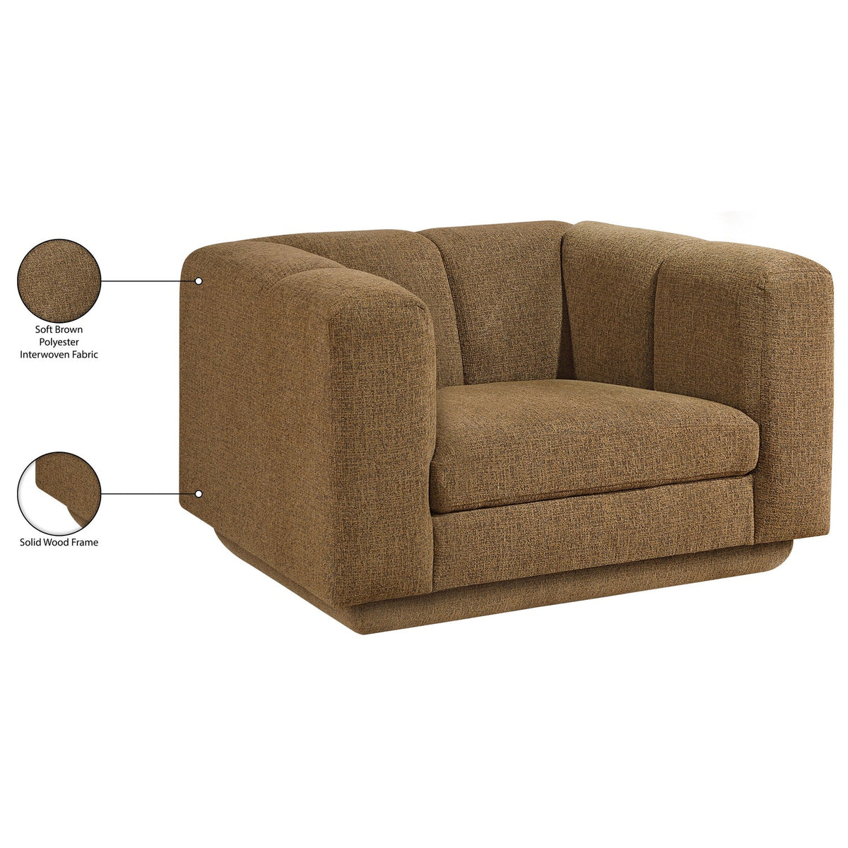 Modari Brown Fabric Upholstered Chair