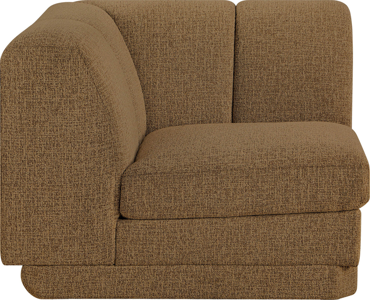 Modari Brown Fabric Upholstered Corner Chair