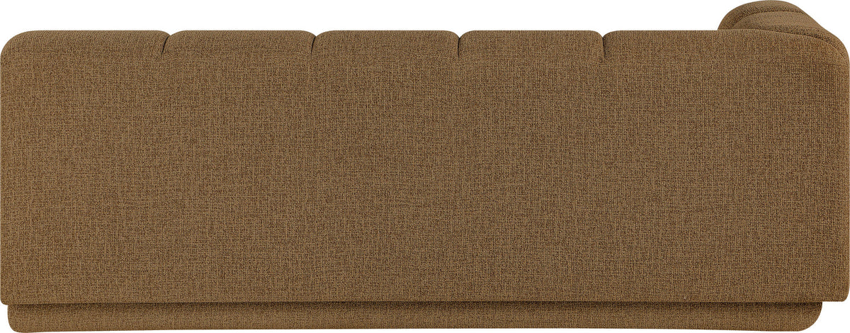 Modari 76.75in Brown Fabric Upholstered Left Arm Sofa