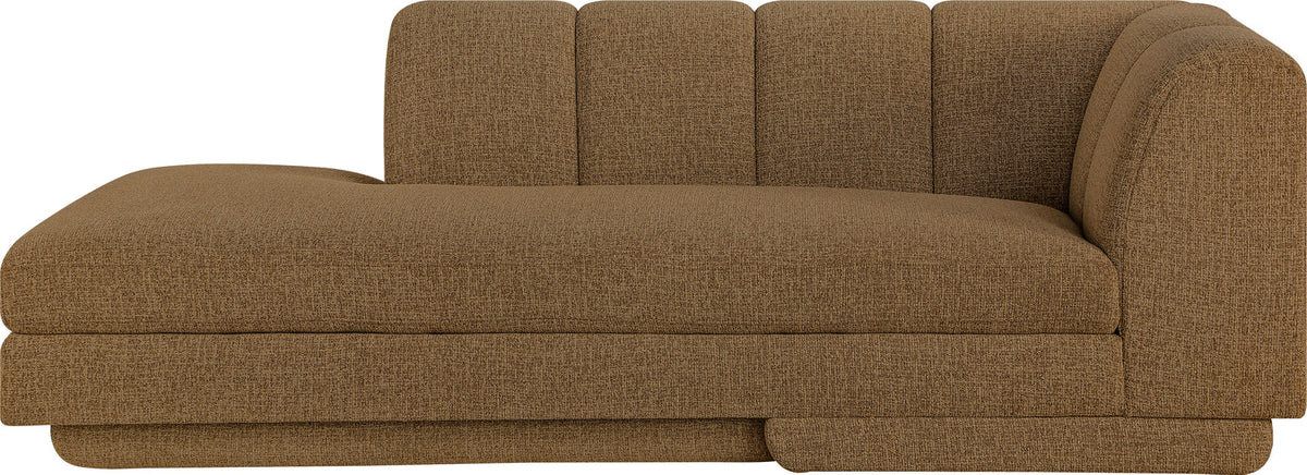 Modari Brown Fabric Upholstered Left Arm Chaise