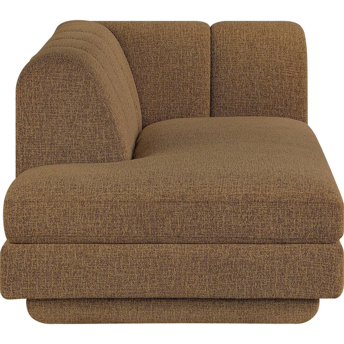 Modari Brown Fabric Upholstered Left Arm Chaise