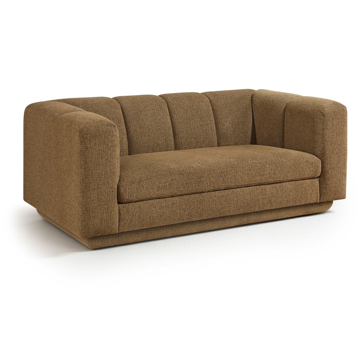 Modari 70.25" Brown Fabric Upholstered Loveseat in brown, primary product view