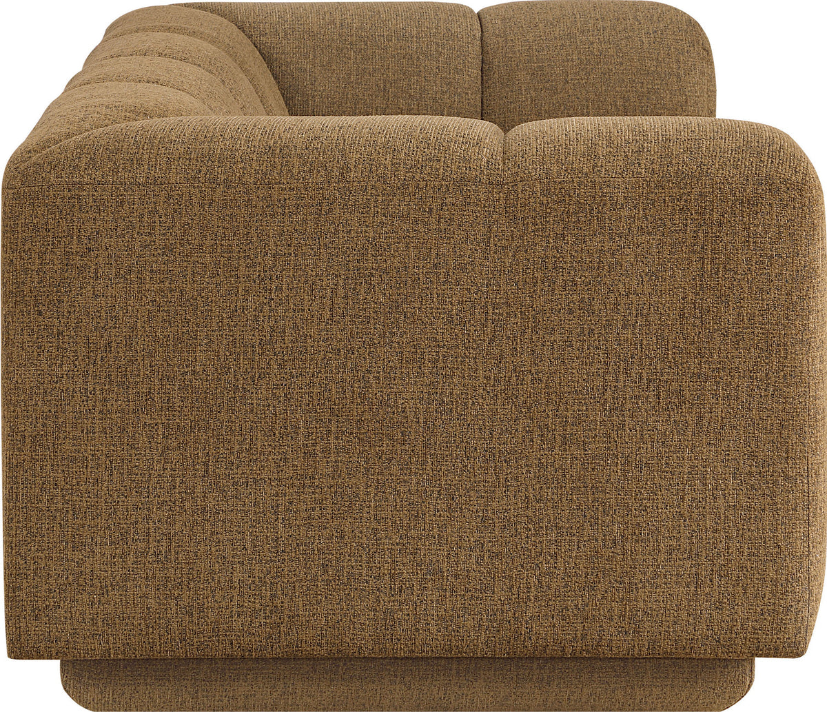 Modari 70.25in Brown Fabric Upholstered Loveseat