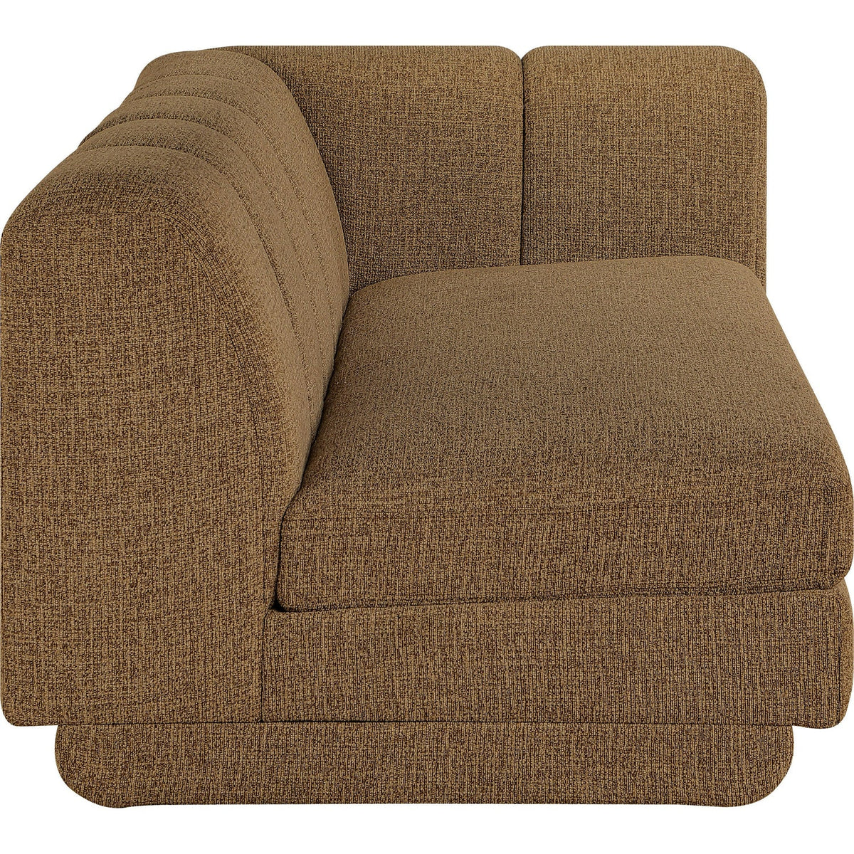 Modari 76.75in Brown Fabric Upholstered Right Arm Sofa