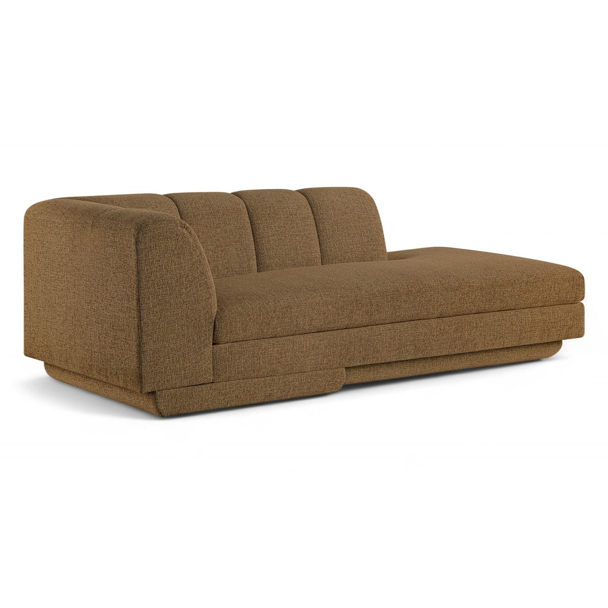 Modari Brown Fabric Upholstered Right Arm Chaise in brown interwoven polyester, 37.5"W, primary product view