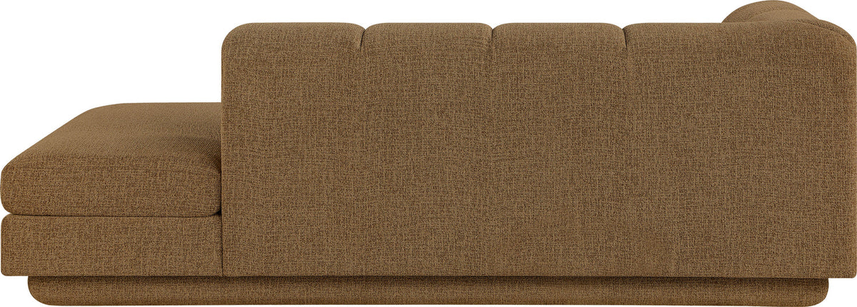Modari Brown Fabric Upholstered Right Arm Chaise