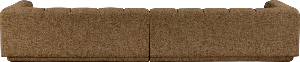 Modari Brown Fabric Upholstered 2 Piece Modular Sofa