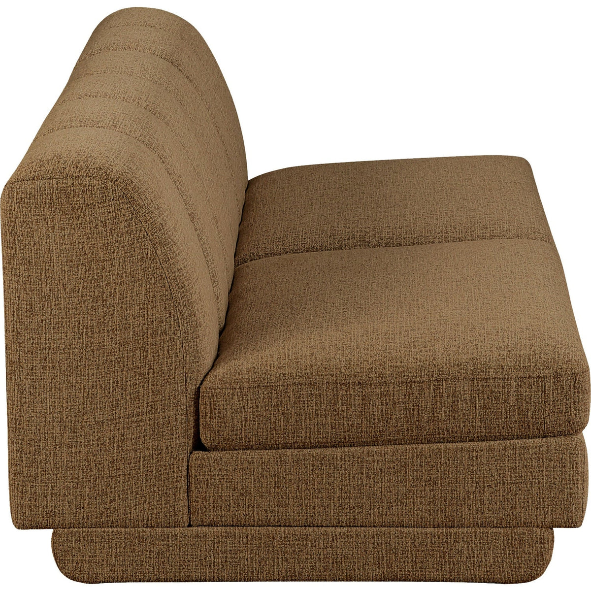Modari Brown Fabric Upholstered 2 Piece Modular Sofa