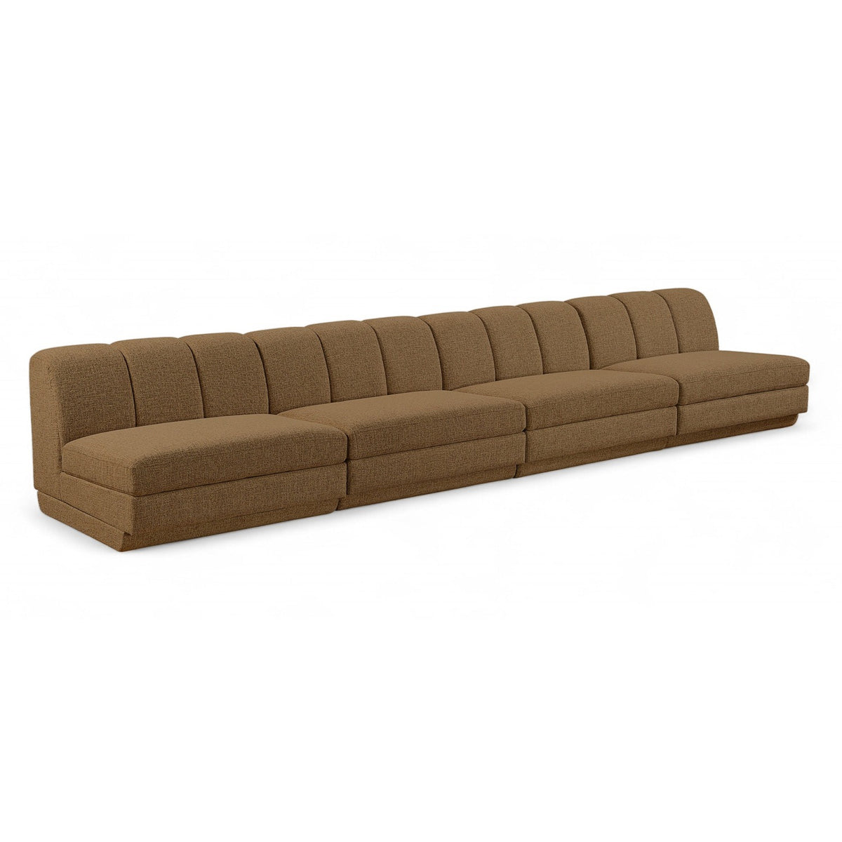 Modari Brown Fabric Upholstered 4pc. Modular Sofa in brown chenille-blend polyester, 160"W, primary product view