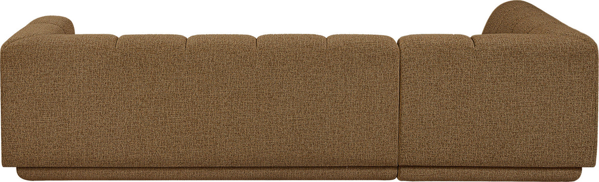 Modari Brown Fabric Upholstered 2 Piece Modular Sectional Sofa