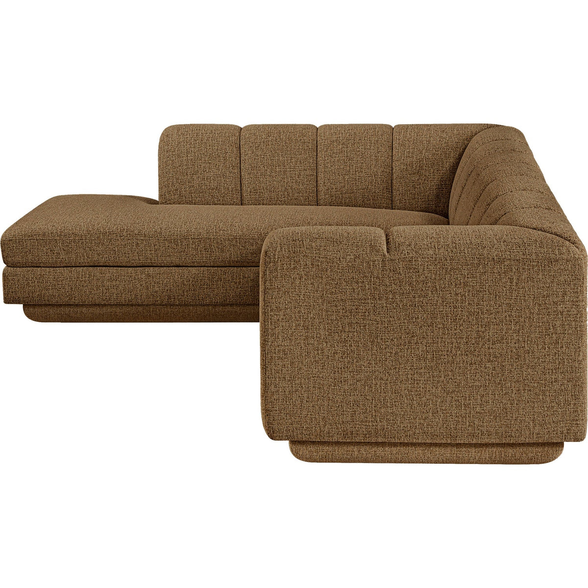 Modari Brown Fabric Upholstered 2 Piece Modular Sectional Sofa