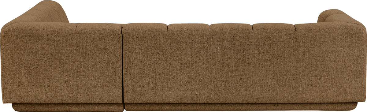 Modari Brown Fabric Upholstered 2 Piece Modular Sectional Sofa