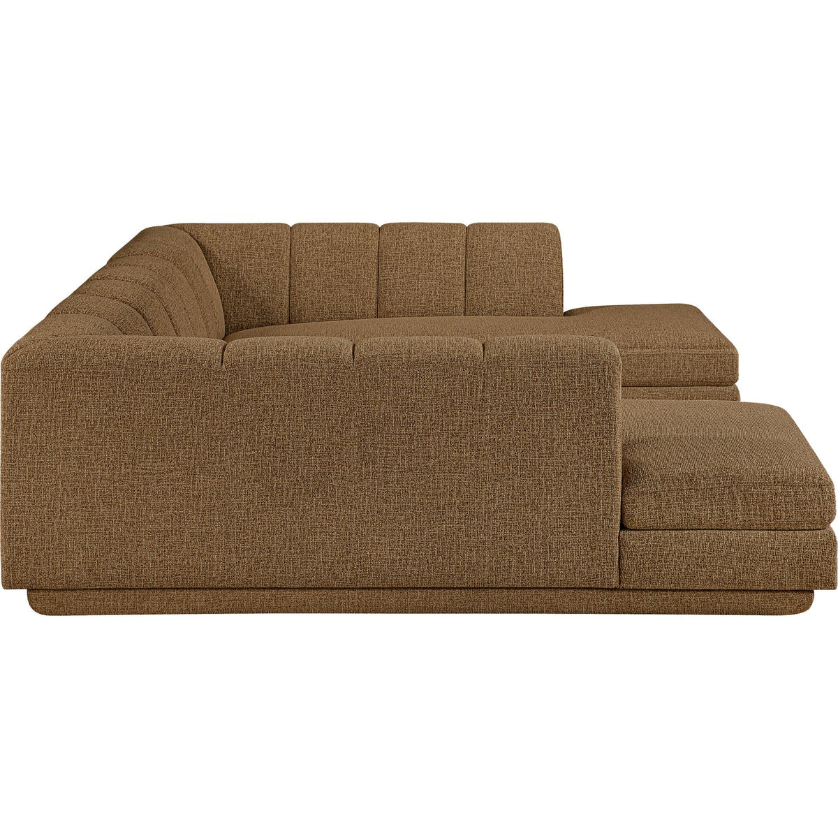 Modari Brown Fabric Upholstered 3 Piece Modular Sectional Sofa