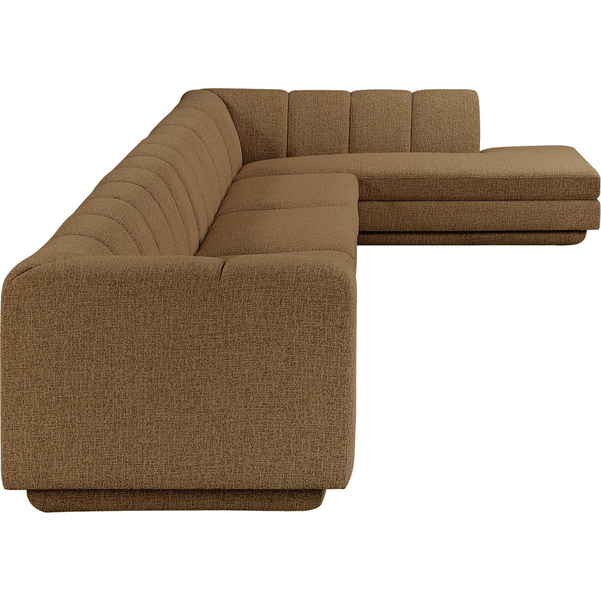 Modari Brown Fabric Upholstered 4 Piece Modular Sectional Sofa