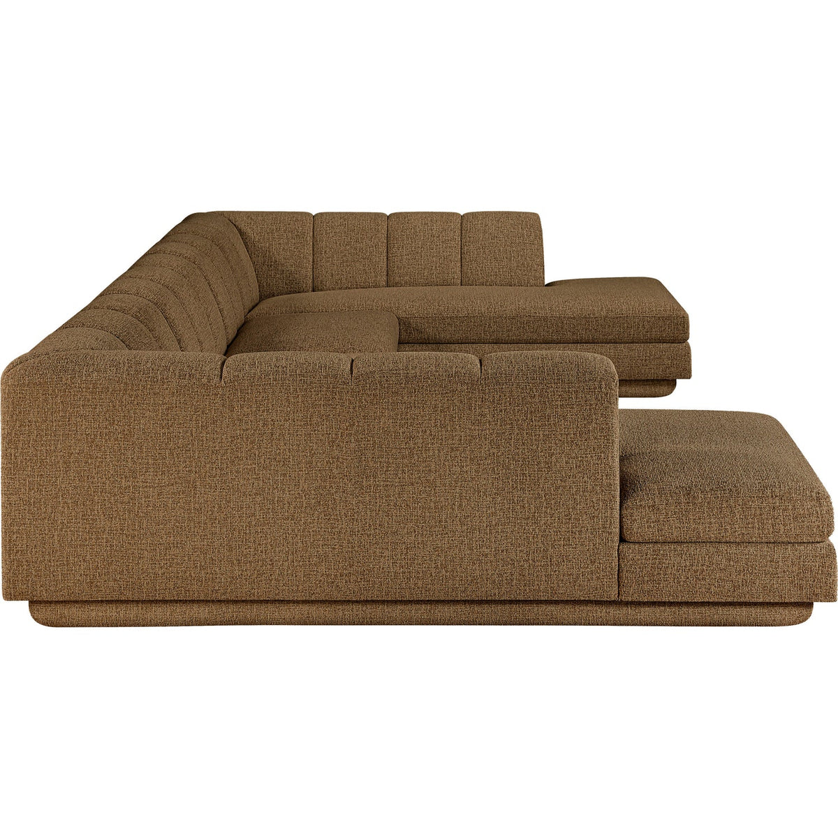 Modari Brown Fabric Upholstered 4 Piece Modular Sectional Sofa