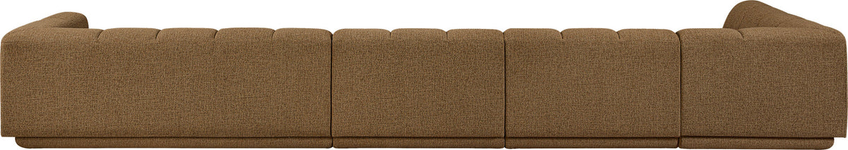 Modari Brown Fabric Upholstered 4 Piece Modular Sectional Sofa