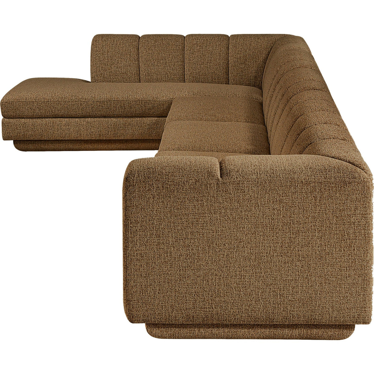 Modari Brown Fabric Upholstered 4 Piece Modular Sectional Sofa
