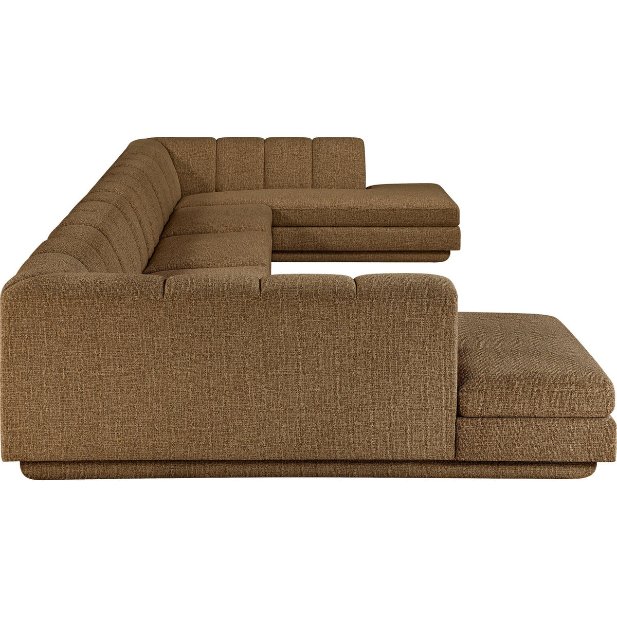 Modari Brown Fabric Upholstered 5 Piece Modular Sectional Sofa