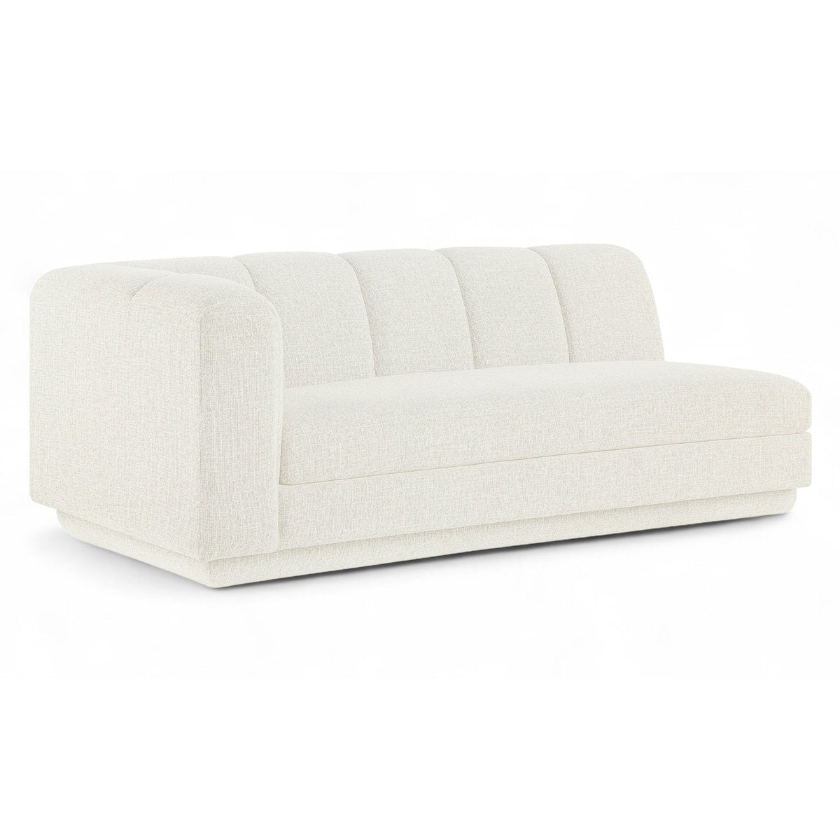 Modari 76.75" Cream Fabric Upholstered Left Arm Sofa in cream, primary product view