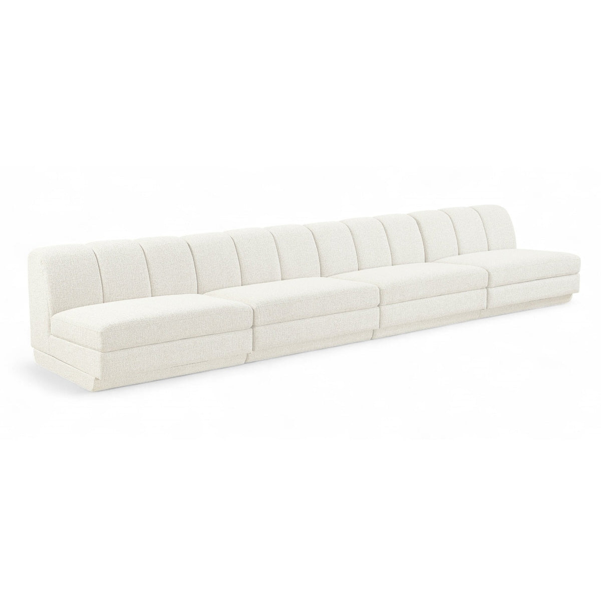 Modari Cream Fabric Upholstered 4pc. Modular Sofa in cream interwoven polyester, 160"W, primary product view