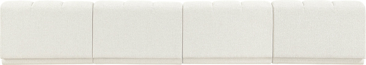 Modari Cream Fabric Upholstered 4 Piece Modular Sofa