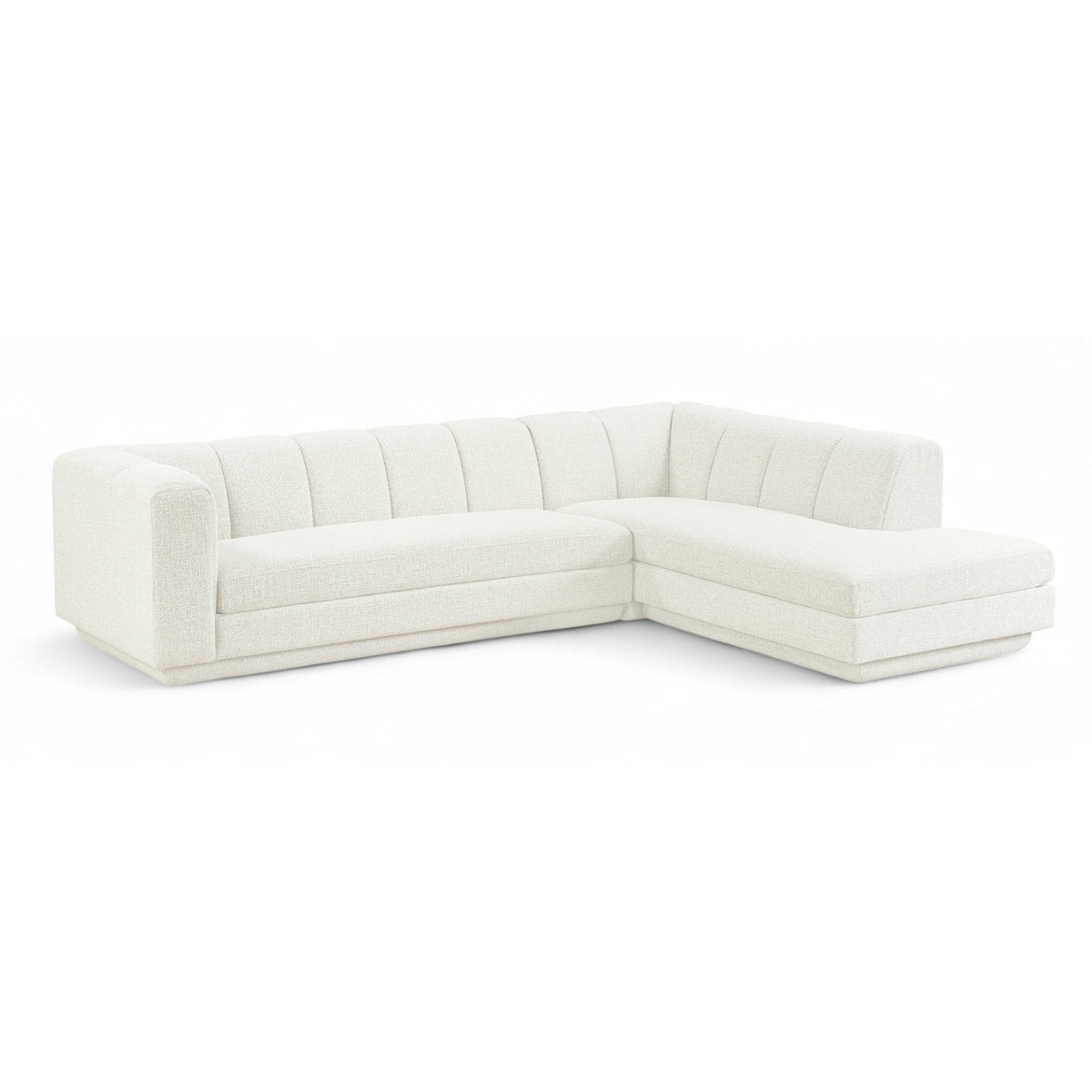 Modari Cream Fabric Upholstered 2pc. Modular Sectional in cream interwoven polyester, 114.25"W, primary product view