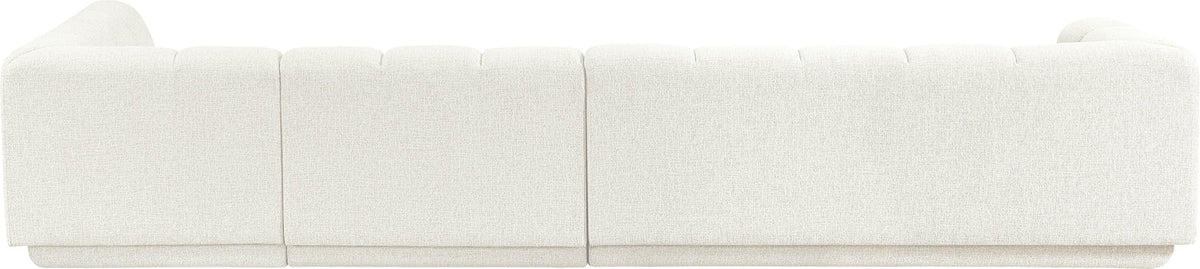 Modari Cream Fabric Upholstered 3 Piece Modular Sectional Sofa
