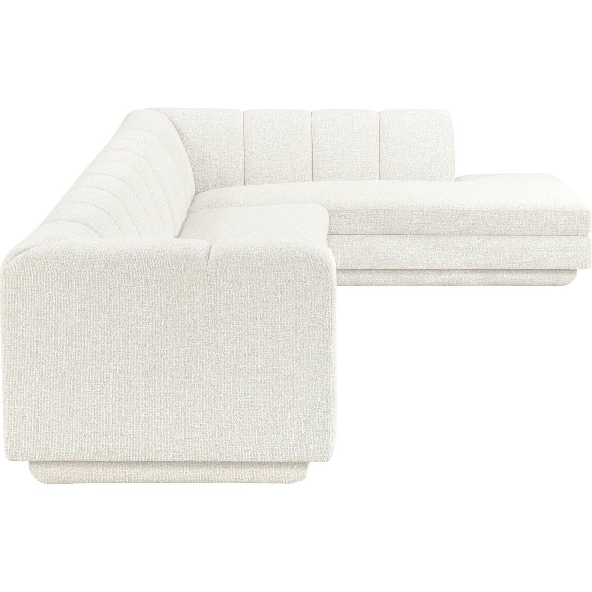 Modari Cream Fabric Upholstered 3 Piece Modular Sectional Sofa