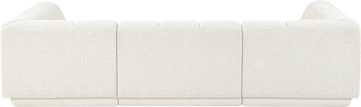 Modari Cream Fabric Upholstered 3 Piece Modular Sectional Sofa