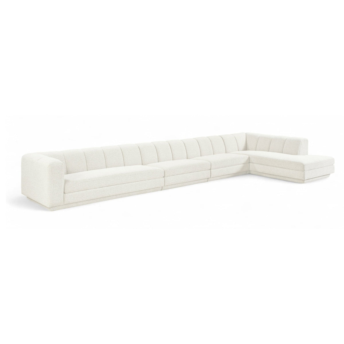 Modari Cream Fabric Upholstered 4pc. Modular Sectional in cream interwoven polyester, 194.25"W, primary product view