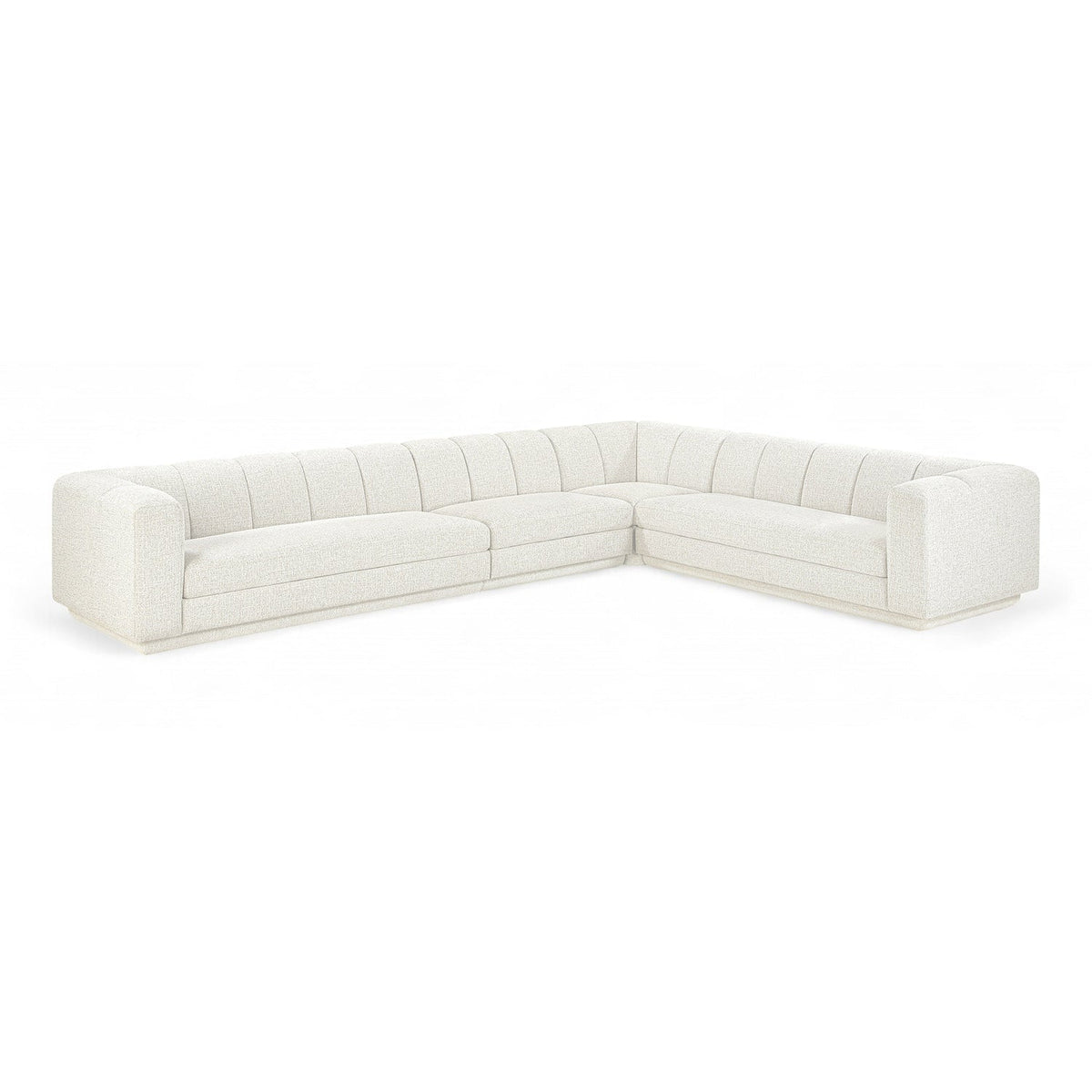 Modari Cream Fabric Upholstered 4pc. Modular Sectional in cream interwoven polyester, 114.25"W, primary product view