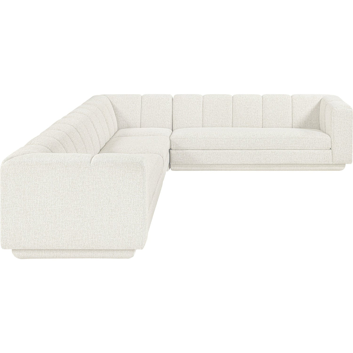 Modari Cream Fabric Upholstered 4 Piece Modular Sectional Sofa