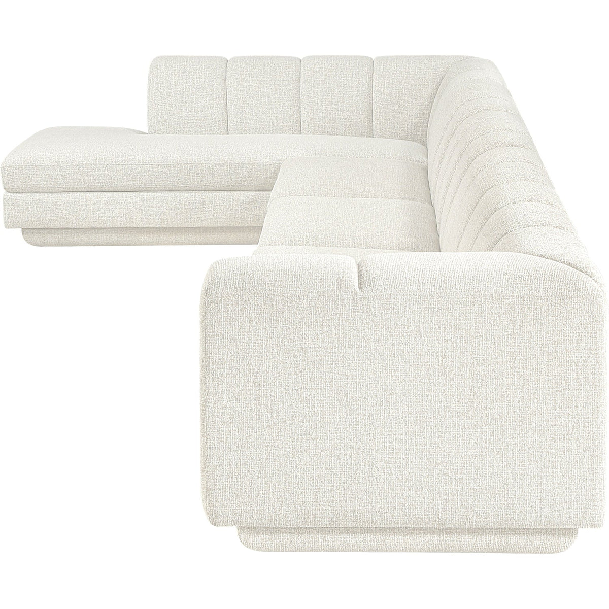 Modari Cream Fabric Upholstered 4 Piece Modular Sectional Sofa