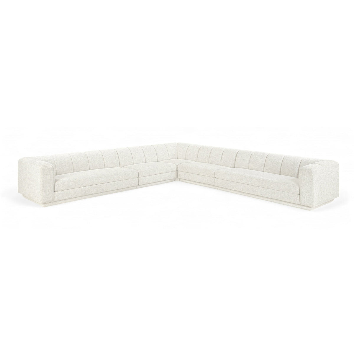Modari Cream Fabric Upholstered 5pc. Modular Sectional in cream interwoven polyester, 154.25"W, primary product view