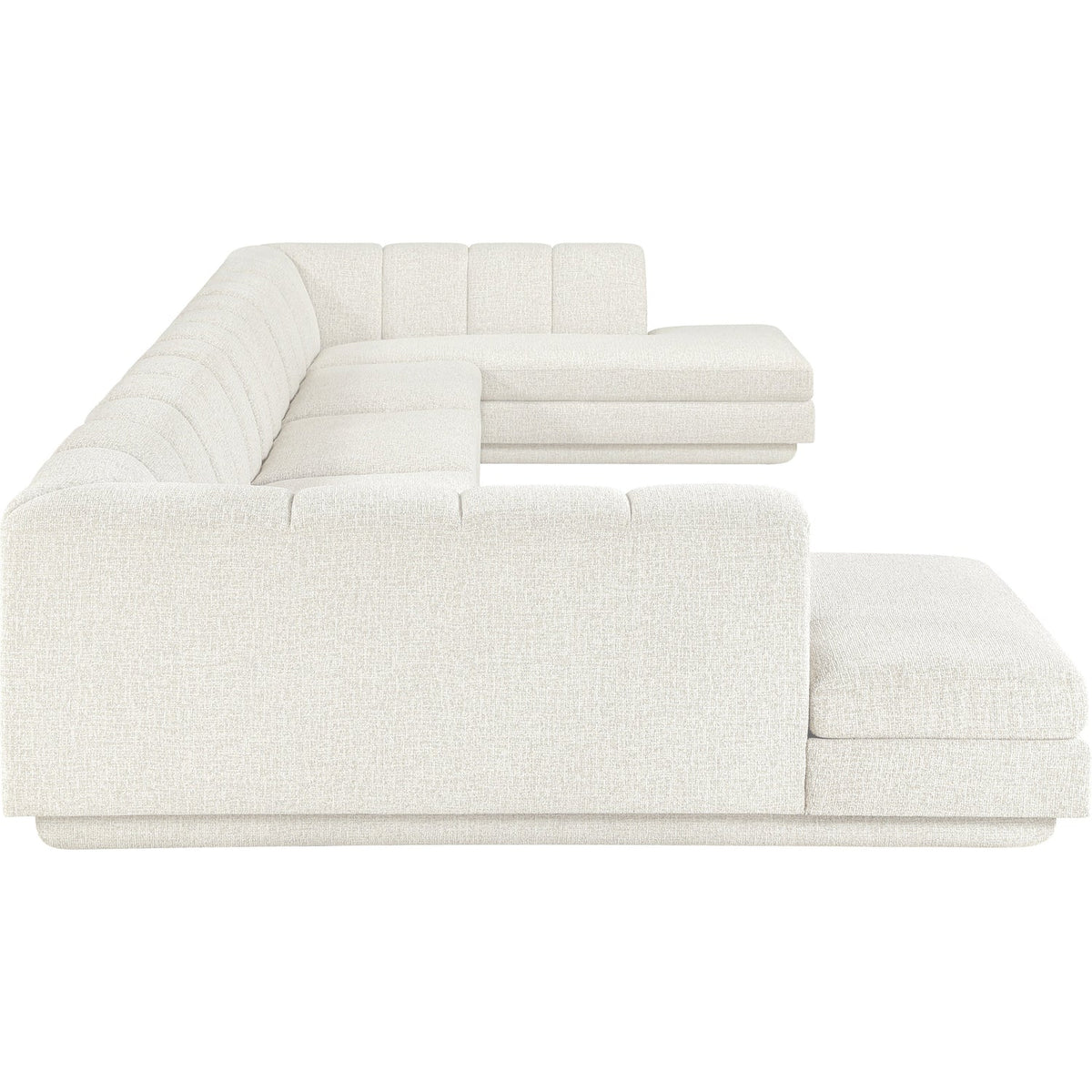 Modari Cream Fabric Upholstered 5 Piece Modular Sectional Sofa