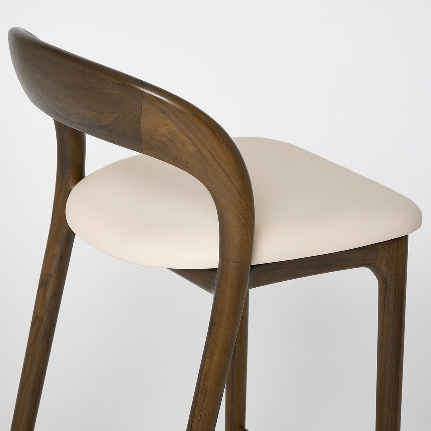 Interlude Home Felix Classic Walnut Bar Stool Set of 2, side profile view
