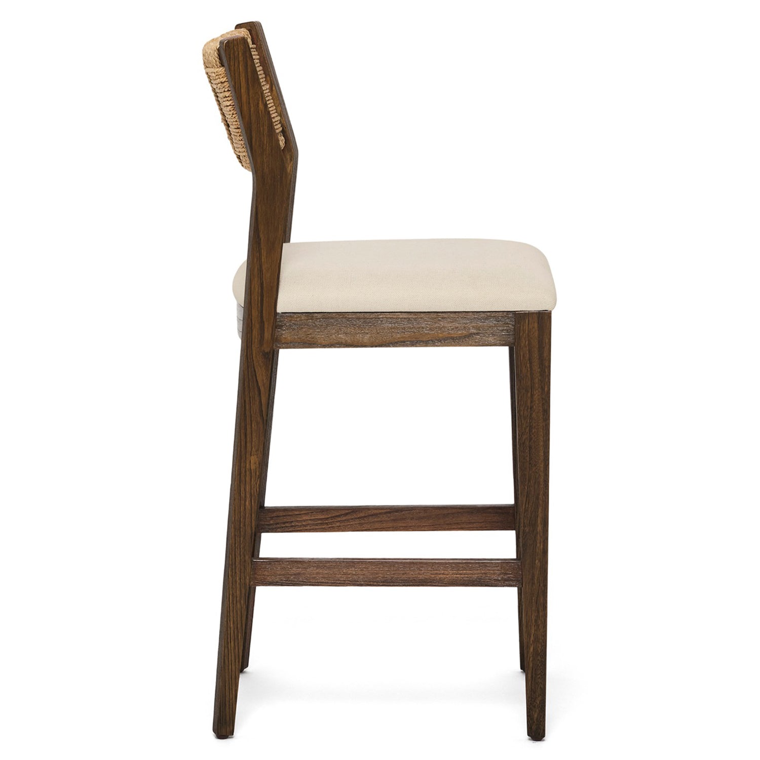 Detail of the seat and leg detail on the Interlude Home Colony Toffee Counter Stool