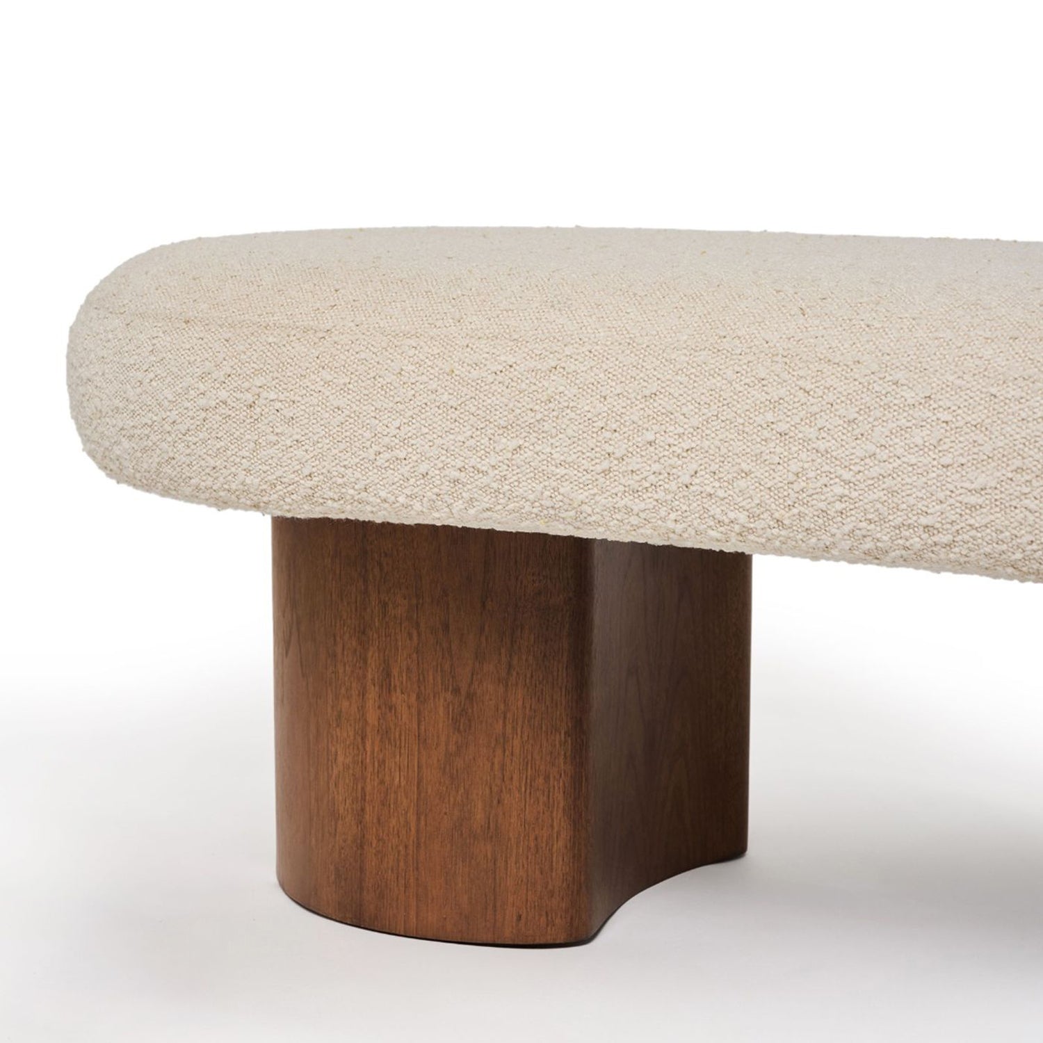 Close-up of the Walnut finish on the Caillou Classic Walnut Bench